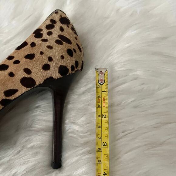 Tory Burch Heels Womens 7.5 Tan Black Leather Animal Print Cheetah‎ Calf Hair - Picture 13 of 14